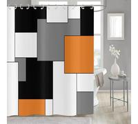 LIFKNVN Orange Multicolour Shower Curtain Gray white Black modern Geometric Waterproof 3D Art Printing for Bathroom Wet Room Tub 91x198cm/36x78in(WxH)