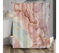 LIFKNVN Pink Marble Shower Curtain Modern Elegant Abstract Colorful Bathroom Decorative Waterproof Fabric Shower Curtain For Wet Rooms 135x200cm/53x79in(WxH)