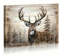 LIFKNVN Rustic Country Canvas Wall Art Charming Deer In The Wild Posters & Prints For Bathroom, Bedroom & Home For Room Decor(30x45cm/Without frame)