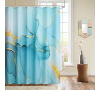 LIFKNVN Shower Curtain Blue-Green Ombre Marble Shower Curtains Set For Bathroom Décor Long Bathtub Curtains for Bath Tub Shower Stall(105x160cm/41x63in(WxH))