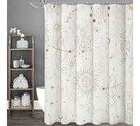 LIFKNVN Sun God Moon Cat Stargazer Shower Curtain, Bathroom Decorative Shower Curtain, Waterproof for Bathroom Wet Room Tub 90x190cm/35x75in(WxH)
