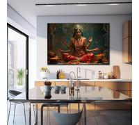 LIFKNVN Wall Art Abstract Canvas Artwork Decor Lakshmi Wall Decor Hindu God Wall Art, Goddess Wall Art, Lakshmi Wall Art for Living Room 80x120cm No frame