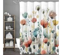 LIFKNVN Watercolor 3D Digital Printing Flower Shower Curtain, Bathroom Decorative for Wet Room Bathtub Shower Stall with Hooks 120x190cm/47x75in(WxH)