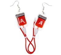 LIFKOME 1 Pair of Creative Red Blood Plasma Dangle Earrings for Women, Plastic and Alloy Material, Stylish to Showcase Individuality and Stand the Crowd