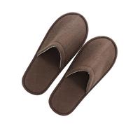 LIFKOME 10 Pairs Large Coffee Disposable Spa Slippers Non-skid Hotel Shoes for Home Salon Party Guests Practical Use Footwear