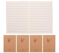 LIFKOME 10 Pcs Music Manuscript Notebook Music Book Paper Stave Notebooks Lightweight Multifunctional Use Creative Classic Style Khaki Color 18 inside Pages and DIY
