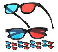 LIFKOME 10 Pcs Red-blue Lens Glasses for Adults Ultra-light Frame Compatible with Computer Monitors Tvs Theaters Home Movie and Gaming Viewing