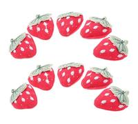 LIFKOME 10 Pcs Red Simulated Strawberry DIY Accessories Lifelike Fabric Fruit for Hair Clips and Brooches Versatile Decorative Craft Embellishments with Robust Craftsmanship