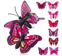 LIFKOME 10 Pcs Women's Purple Butterfly Hair Clips Lightweight Pvc and Iron Sectioning Clips Adjustable Wings Stylish Hair Accessories for Work and Dancing