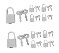 LIFKOME 10 Sets Mini Metal Treasure Box Locks with Keys Vintage Silver Pirate Chest Padlocks for Jewelry Box Storage Unit Diary Travel Suitcase Compact Easy Carry Quick Unlock