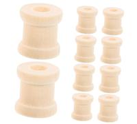 LIFKOME 100 Pcs Vintage Unfinished Wooden Bobbins for DIY Craft Spools Thread Twine Wire Rolling Light Yellow Smooth Surface Wood Material for Sewing and Model Making