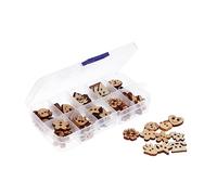 LIFKOME 100 Pcs Wooden Decorative Buttons DIY Craft Supplies for Easy Sewing Cartoon Style Wood Color Adornments for Clothing and Party Decorations