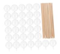 LIFKOME 100pcs Chocolate Ball Cups with Natural Sticks DIY Candy Bouquet Accessories Candy Packaging Holders for Valentines Day Chocolate Wrappers