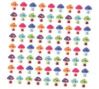 LIFKOME 100pcs Colorful Printed Wooden Mushroom Buttons for Sewing Crafts Clothing Decorations for Shirts Coats Sweaters Dresses and Suits