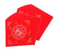 LIFKOME 100pcs Handmade Wax-Dyed Red Xuan Paper with Gold Accents for Chinese Year Spring Festival Couplets DIY Fu Character Calligraphy Decorations for Doorway and Home Festive Display