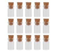 LIFKOME 100pcs Mini Glass Bottles Cork Stoppers Small Glass Jars Soft Cork Lids for DIY Decoration, Wishing Bottles, Hair Storage, and Craft Projects (10x18mm, 1ml)