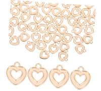 LIFKOME 100Pcs Mini Heart Charm Pendants DIY Alloy Jewelry Making Kit for Necklaces Bracelets Valentines Gift Hollow Love Pendant Accessories