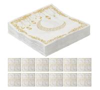 LIFKOME 100pcs Moon Printed Paper Serviettes Disposable Party Napkins for Ramadan Christmas Wedding Birthday Anniversary Holiday Table Use Soft Absorbent Dinner Napkins