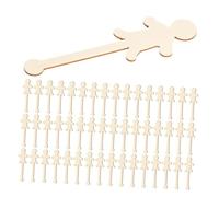 LIFKOME 100pcs People Shape Craft Sticks for Smooth Wooden Painting Sticks for Classroom Art Educational Color and Shape Learning Supplies