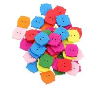 LIFKOME 100pcs Pig Head Design Wooden Buttons for DIY Clothes Sewing Crafts Decorative Cartoon Style with Easy Cardigans and Apparel Embellishment