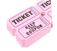 LIFKOME 100pcs Pink Raffle Tickets for Events Carnival Parties Entrance Ticket Easy Tear Double Auction Tokens for Celebrations and School Activities