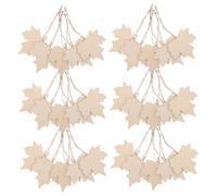 LIFKOME 100pcs Unfinished Wood Maple Leaf Pendants for DIY Autumn Harvest Crafts Rustic Hanging Decorations and Present Tags Blank Wooden Slices for Fall Festival and Thanksgiving Party