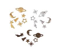 LIFKOME 105Pcs Star Moon Decoration DIY Material Bag Fillers for Handmade Jewelry Moon and Star Charms for Crafting and Pendant Making