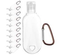 LIFKOME 10pcs 30ml Pet Refillable Hand Sanitiser Bottles with Flip Cap and Hook, Empty Travel Lotion Containers for Sub-Packaging and Portable Hand Storage Random Color Random Color