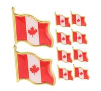LIFKOME 10pcs Canadian Maple Leaf Brooch Pin Flag Enamel Lapel Pins Canada Day Souvenir