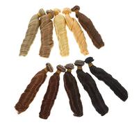 LIFKOME 10pcs Doll Wig Crafts High Temperature Wire Wig for Dolls Simulated Human Hair Curly Hair Wefts Supplies