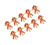 LIFKOME 10pcs Elegant Red Memorial Pin with Cross and Ribbon Design, Alloy Material with Lightweight Sturdy Backing, Secure Fit Does Not Snag Clothes, for Memorial Gatherings and Church