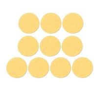LIFKOME 10pcs Facial Cleansing Sponges Makeup Powder Puff Set, round 80mm Diameter, 10mm Thick Cellulose Face Sponges for Gentle Makeup Removal and Skin Exfoliation, Natural Beige Color,