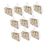 LIFKOME 10Pcs Flower Design Handheld present Bags Paper present Wrapping Bags for Birthdays Weddings Festivals Stylish Rose Print with Handles