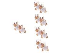 LIFKOME 10pcs Fluffy Elk Keychains Cute Christmas Keychain Charm Cartoon Design Key for Bags Cars Adorable Xmas Pendant for Friends Family Eye-catching Accessory