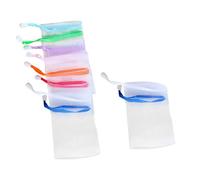 LIFKOME 10Pcs Handmade Soap Foaming Nets with Drawstring, Soft Bath and Shower Soap Saver Pouches for Facial and Body Cleansing, Random Color Mesh Bags for Travel and Daily Random Color