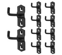 LIFKOME 10pcs Heavy Duty Black Square Hole Pegboard Hooks, 6mm Thick Metal Wall Display Brackets for Tool Storage and Retail Shelving, Compatible with Supermarket and Workshop Pegboards