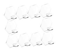 LIFKOME 10Pcs Hexagon Acrylic Table Signs with Base DIY Blank Seating Cards for Weddings Banquets Parties Reusable Sublimation Blanks Place Cards