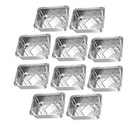LIFKOME 10pcs High-temperature Resistant Multipurpose Silver Foil Food Pans for Bbq Oven Air Fryer Microwave Napoleon Grill Accessories for Cooking Roasting Baking and Outdoor Camping