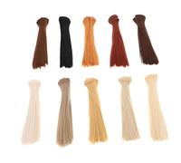 LIFKOME 10pcs High Temperature Silk Wig Doll Hair for DIY Doll's Hair Hairpiece Extensions Long Accessory Mini Wig Small Ugly High Temperature Wire