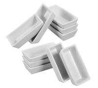 LIFKOME 10pcs Laboratory Ceramic Dish Experimental Burning Holder Weighing Dish White Ceramic Practical Design for Laboratory Use
