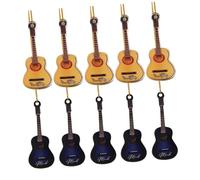 LIFKOME 10pcs Mini Acoustic Guitar Christmas Ornaments Xmas Miniature Guitar Decorations for Tree Mini Musical Instrument Hanging Ornament