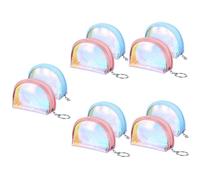 LIFKOME 10pcs Mini Coin Purse for Women Girls Mermaid Design Clutch Purse Zipper and Key Ring