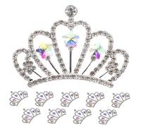 LIFKOME 10pcs Mini Tiaras Crown Rhinestone Charms Lightweight Flatback Crystal Embellishments for DIY Hair Accessories Jewelry Making with Star Elements and Creative Crafting