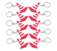 LIFKOME 10pcs Miniature Traffic Cone Keychain with Strong Ring High Visibility Road Cone Pendant for Backpack Car Keys Unique Construction Party Favors and Souvenir Accessories