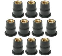 LIFKOME 10pcs Motorcycle Windscreen Well Nuts Replacement for Old or Broken Nuts Black Abs and Copper Material Easy to Use Motorcycle Fastener