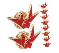 LIFKOME 10pcs Origami Crane Brooch Pins Lightweight Alloy Badge for Women Creative Cartoon Lapel Pins for Backpacks Sweaters Bags Versatile Fashion Accessories for Travel and Work