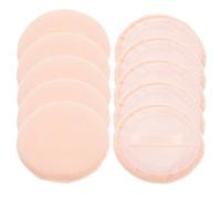LIFKOME 10pcs Pure Cotton round Powder Applicator Set Soft Velour Makeup Pads for Loose and Compact Powder Skin Tone Cosmetic Tools for Female Facial Makeup and Setting Application