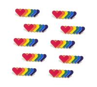 LIFKOME 10Pcs Rainbow Stripe Brooches Iron Clasp Badges for Clothing Vibrant Rainbow Enamel Breastpins for Accessories and DIY Decorations