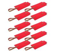 LIFKOME 10Pcs Red Reusable Felt Wine Carrier Tote Bags with Handle, Portable Wine Bottle Tote for Holiday Parties, Weddings, and Presentations, 11.8X3.5 Inch Storage Bags