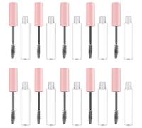 LIFKOME 10pcs Refillable Eyelash Tube 10ml Empty DIY Mascara Bottle with Wand Pink Cosmetic Container for Eyeliner and Eyelash Cream Storage